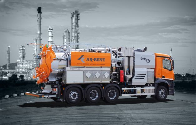 Zuig-blaaswagen met cycloonafscheider